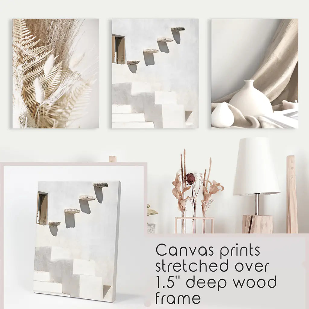 Neutral Boho Wall Art Set of 3 Terracotta Prints