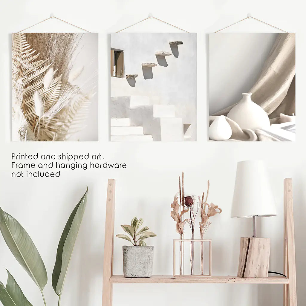 Neutral Boho Wall Art Set of 3 Terracotta Prints