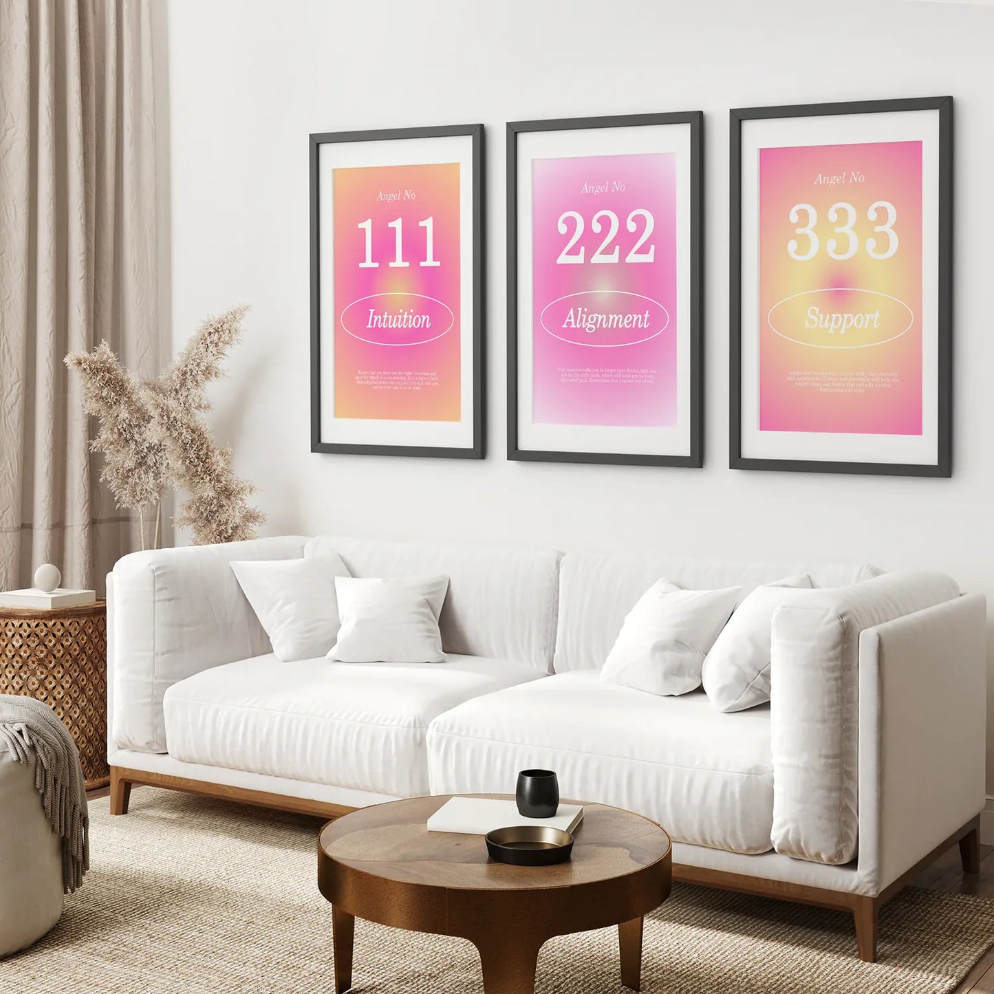 Colorful Gradient Aura Angel Wall Art Set of 3