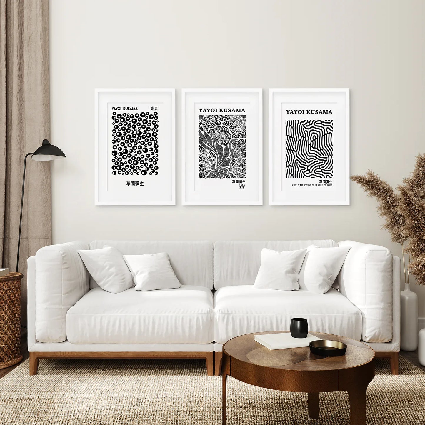 Black and White Abstract Wall Art Set of 3 Prints