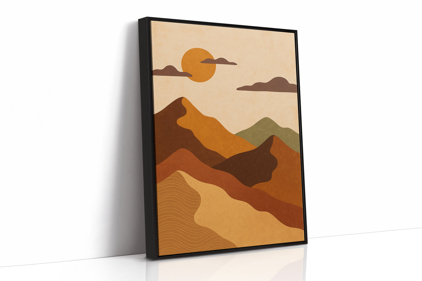 Vintage Sunset Mountain Minimalist Landscape Print