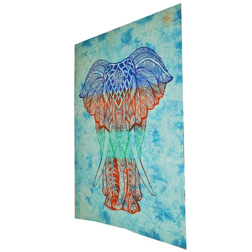 Elephant Tie Dye Tapestry Boho Cotton Wall Hanging