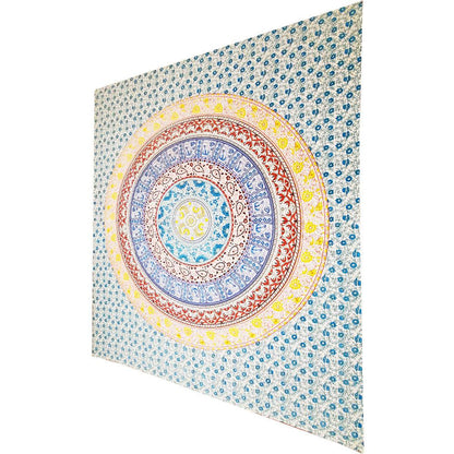 Botanical Garden Floral Tapestry - Full Size Fabric Wall Hanging
