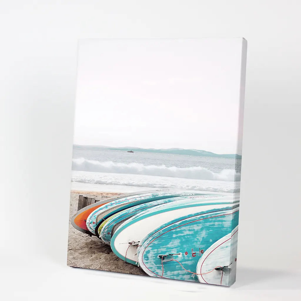 Colorful Surfboards Wall Art Print, Beach Surf Decor