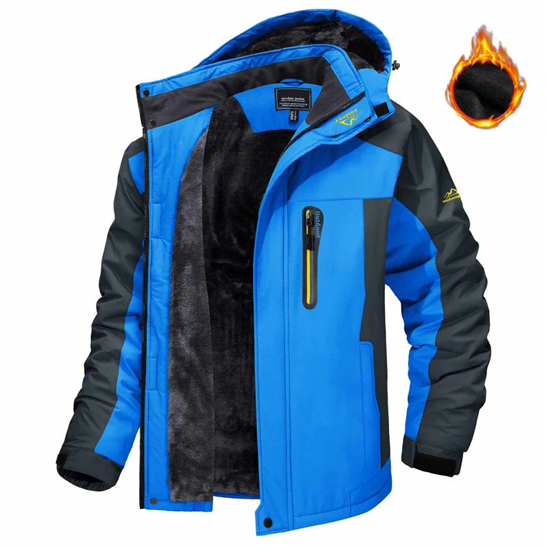 Blue Mens winter jacket waterproof 