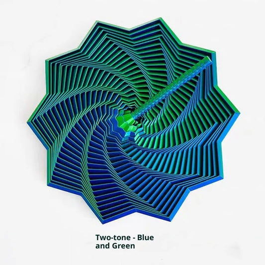Blue and green two-tone 3D printed spiral radish tower decompression toy