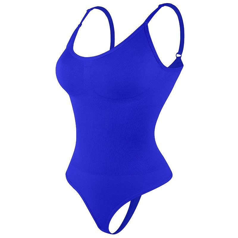 Blue bodysuit shapewear on a white background