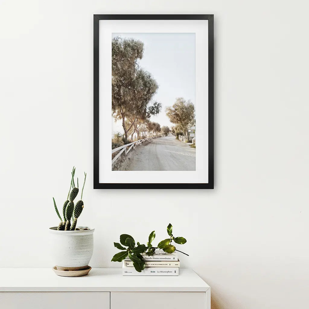 Modern Coastal Trees Print - Neutral Tones Wall Art