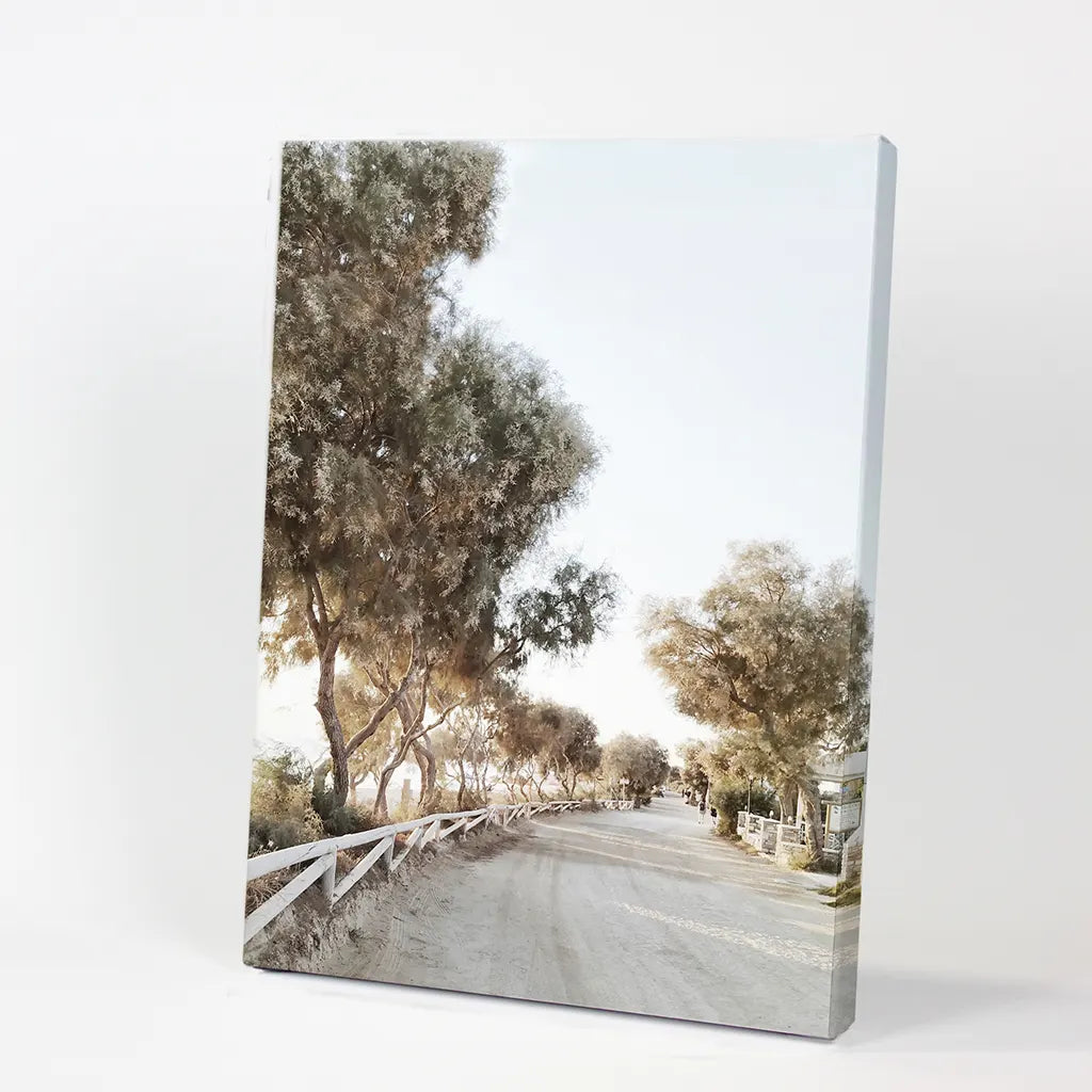 Modern Coastal Trees Print - Neutral Tones Wall Art