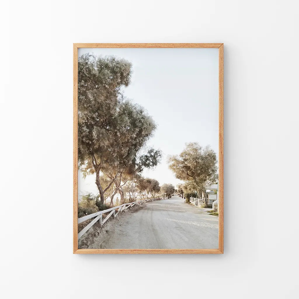 Modern Coastal Trees Print - Neutral Tones Wall Art