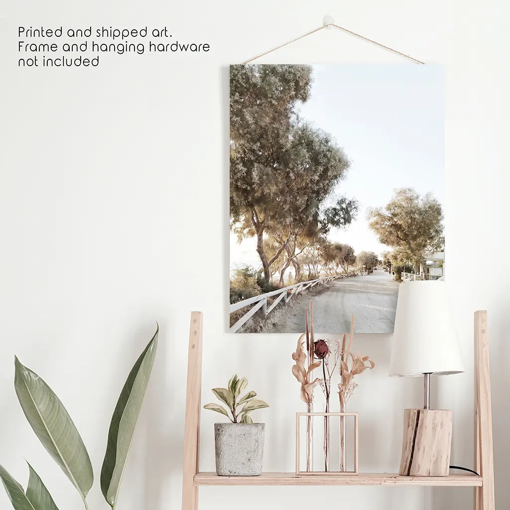 Modern Coastal Trees Print - Neutral Tones Wall Art