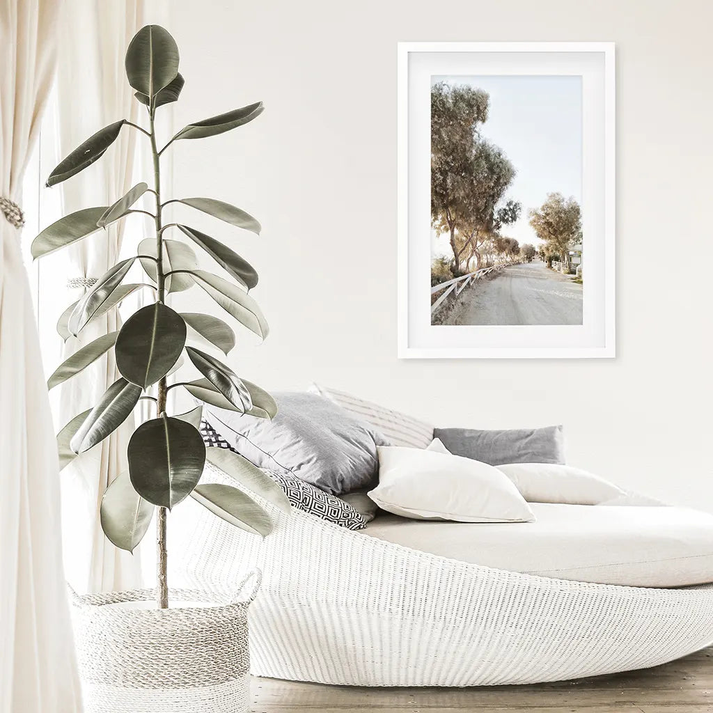 Modern Coastal Trees Print - Neutral Tones Wall Art