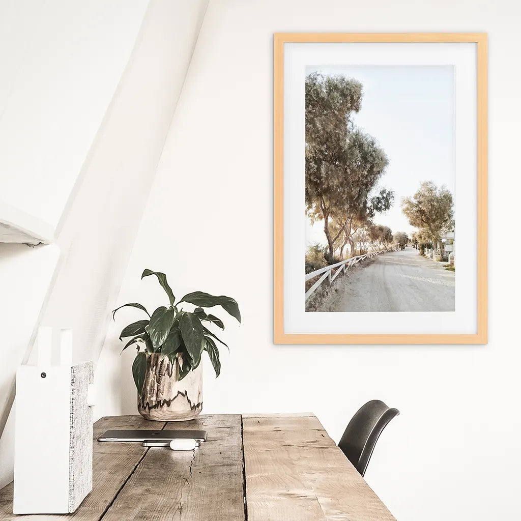 Modern Coastal Trees Print - Neutral Tones Wall Art