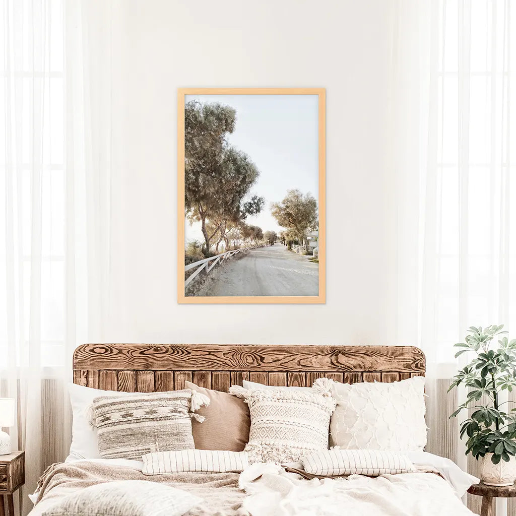 Modern Coastal Trees Print - Neutral Tones Wall Art