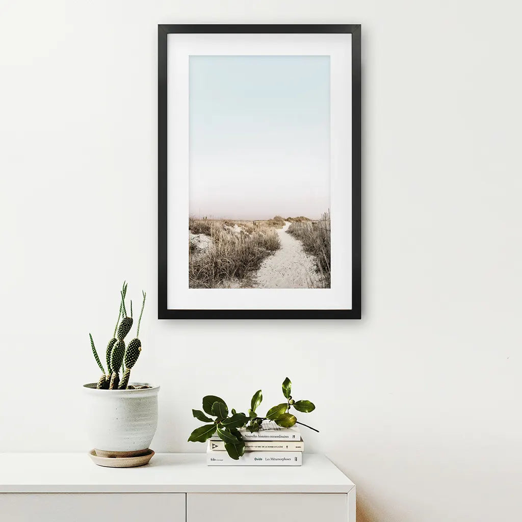 Boho Chic Beach Path Print - Sandy Trail and Dried Grass