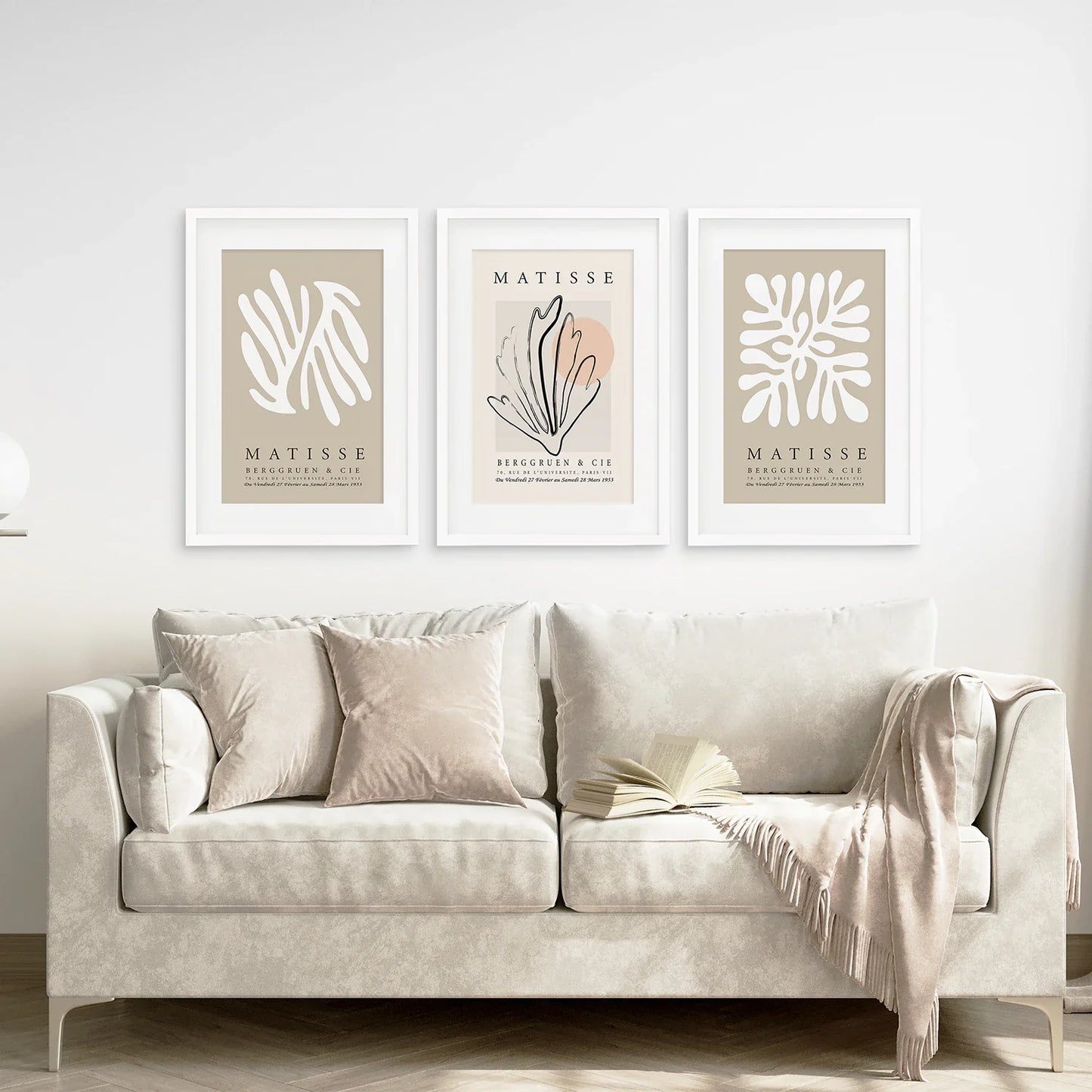 Set of 3 Neutral Abstract Cut-Out Prints - Modern Wall Art