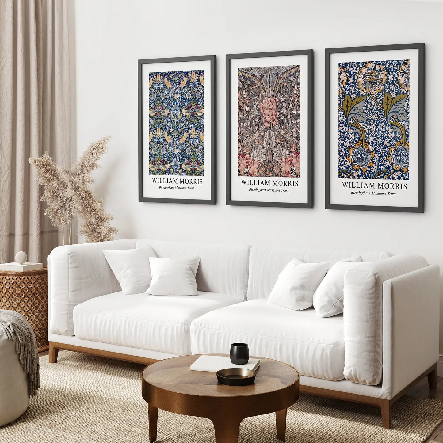 Art Nouveau Floral Wall Art Set of 3 Vintage Prints