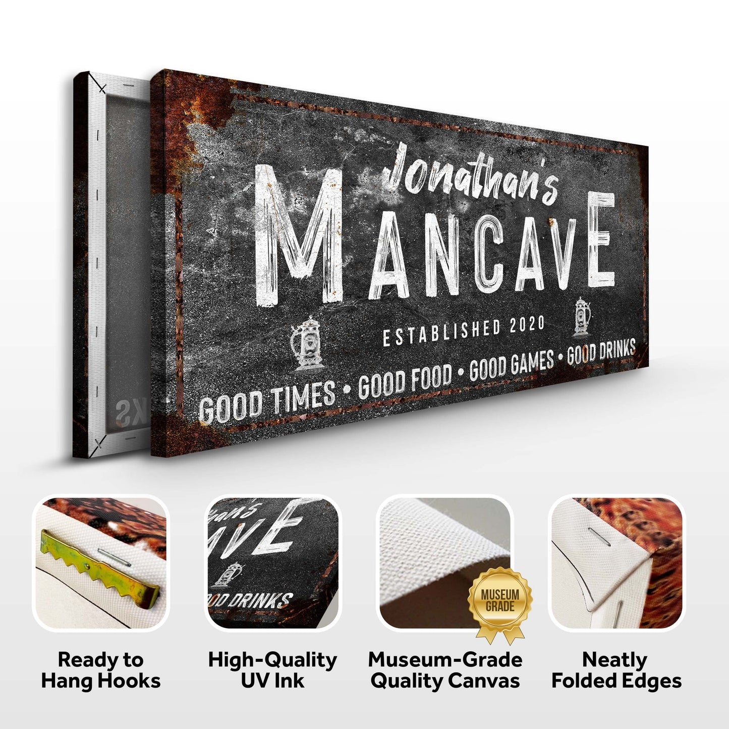 Good Times Man Cave Canvas Sign