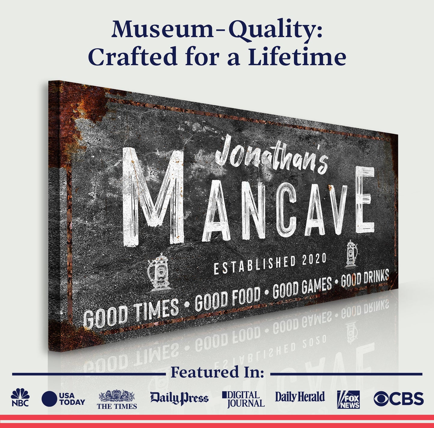Good Times Man Cave Canvas Sign