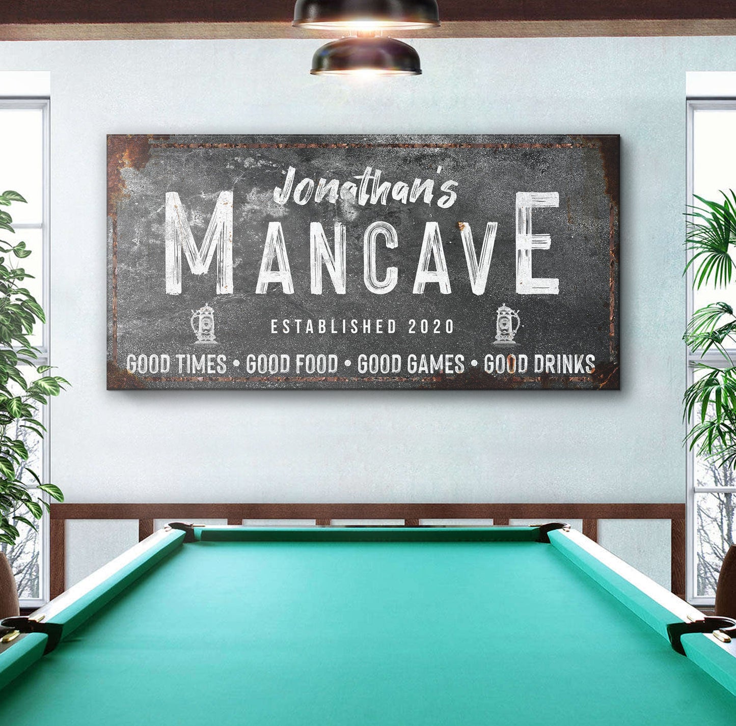 Good Times Man Cave Canvas Sign
