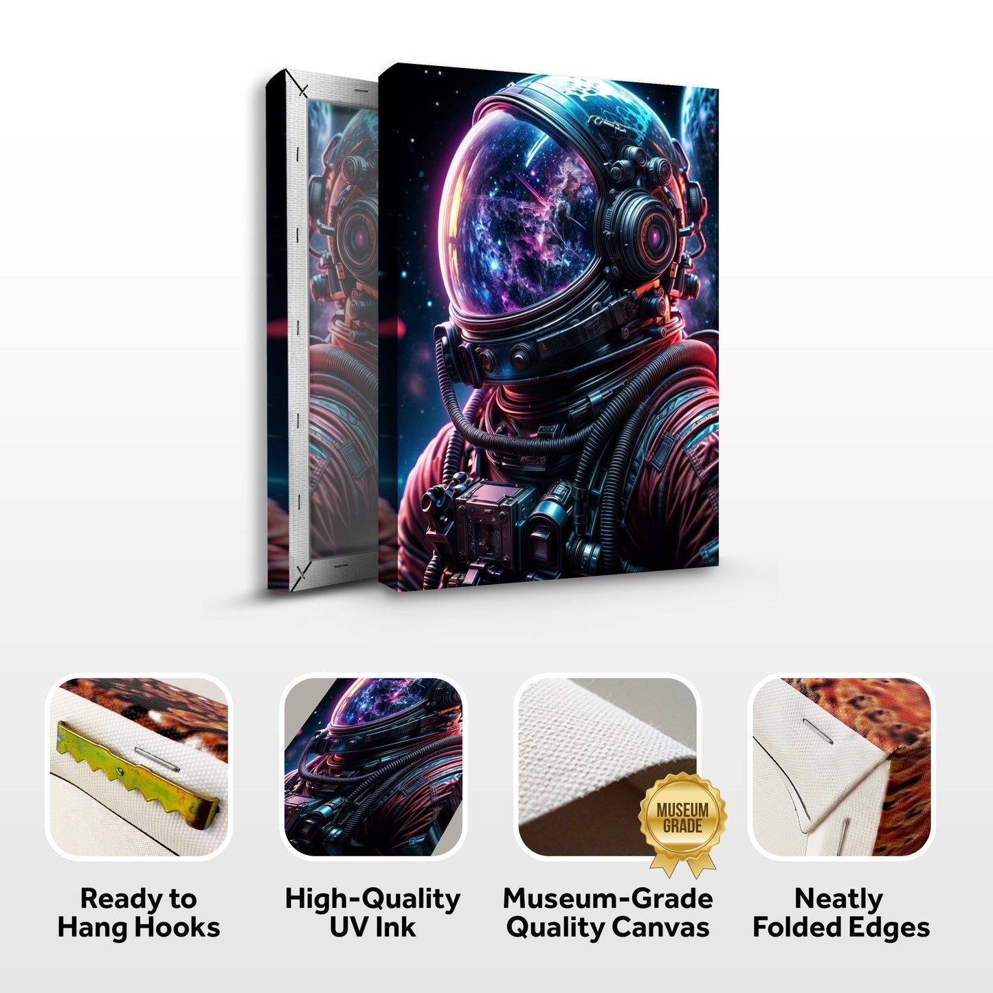 Astronaut Glow Space Canvas Wall Art