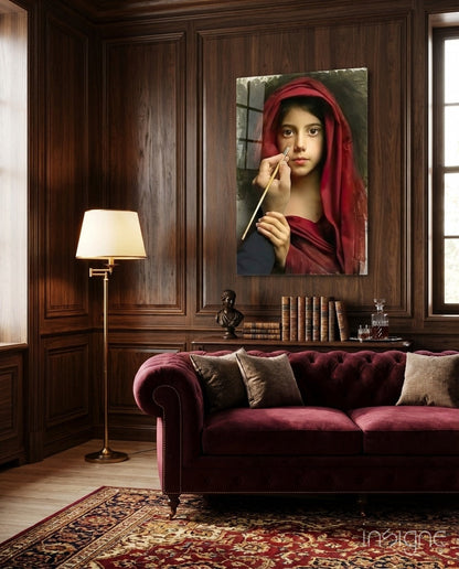 Renaissance portrait glass wall art