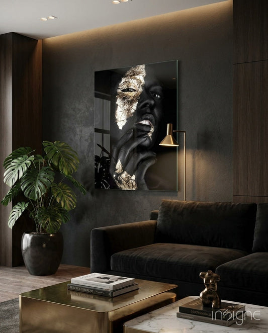 Gilded Gaze Glass Wall Art