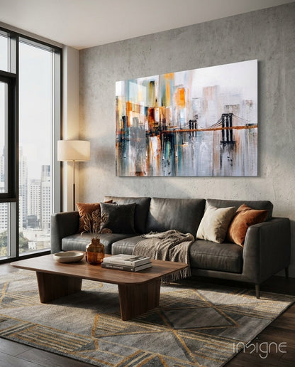 Brooklyn Bridge Skyline Glass Wall Art