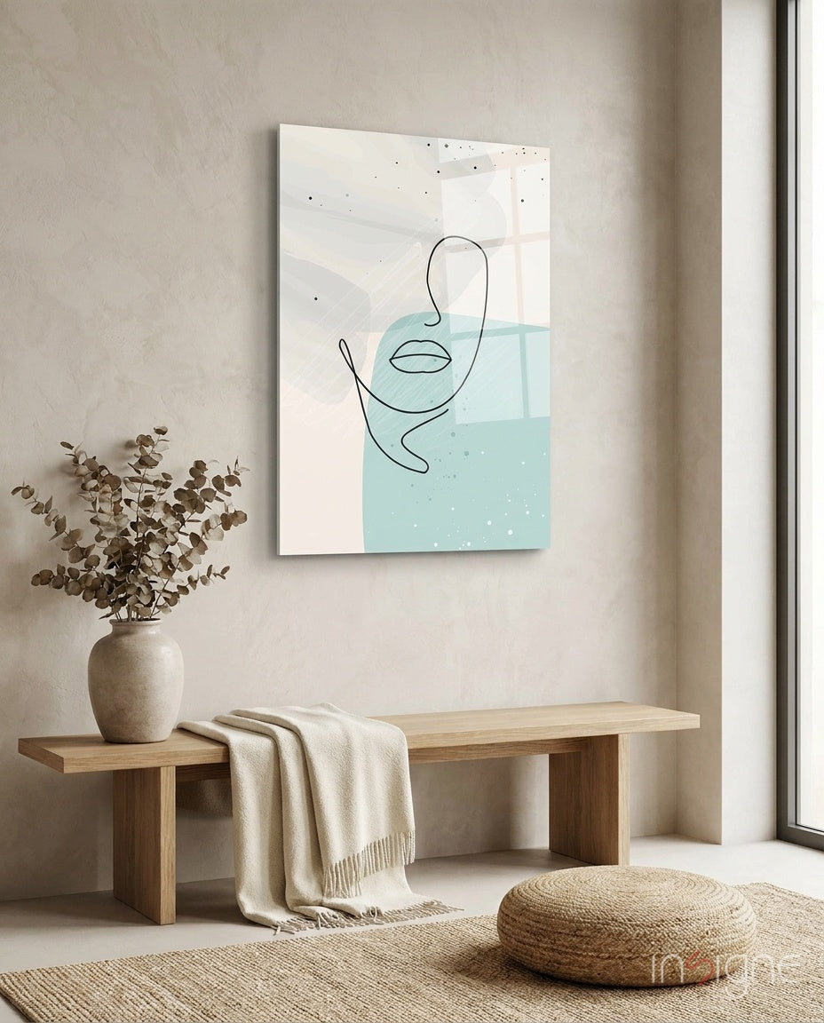 Sky line portrait glass wall art