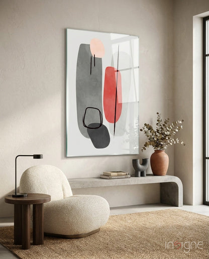 Geometric Stack Glass Wall Art