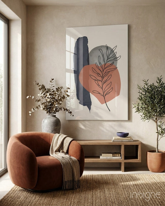 Fern Stack glass wall art scandi botanical design