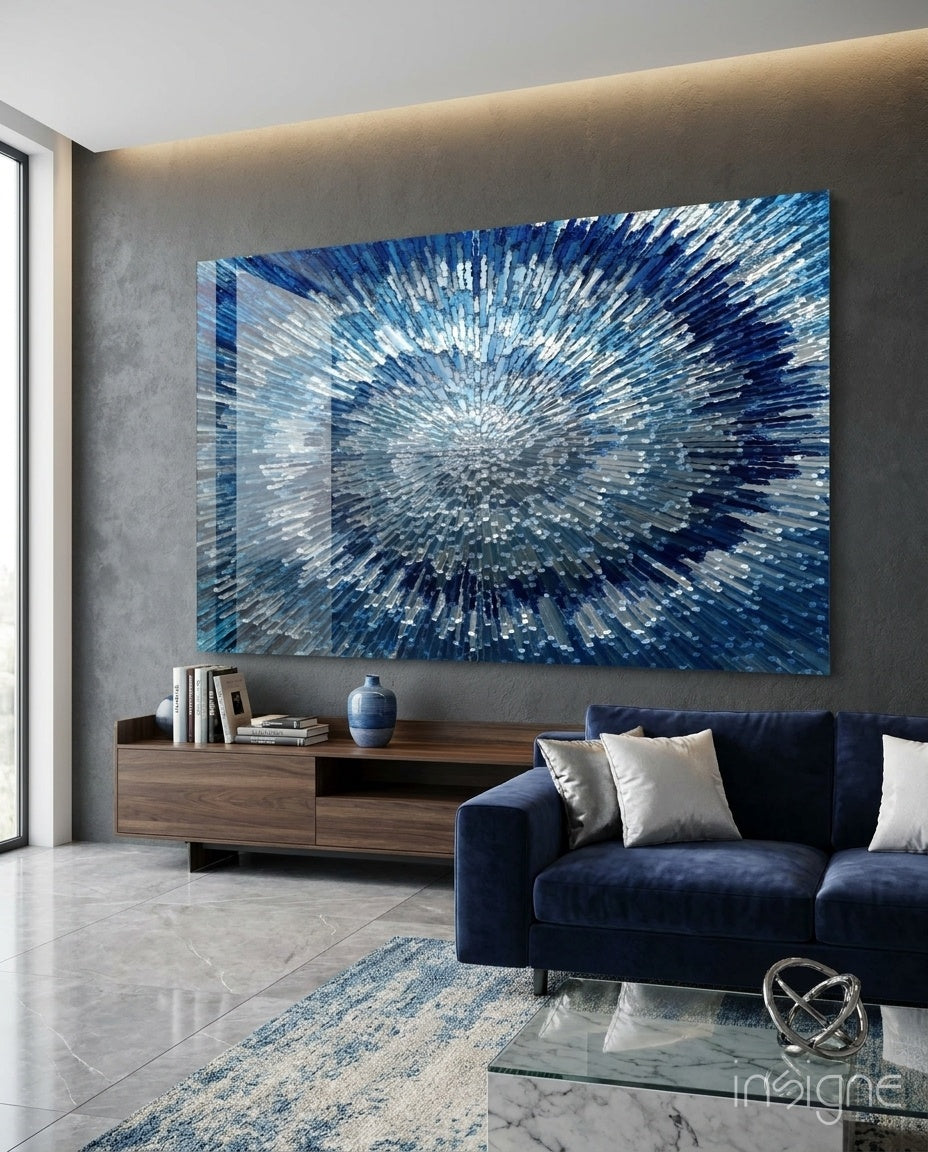 Starburst mosaic glass wall art
