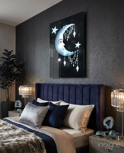 Moon Star Glass Wall Art celestial print