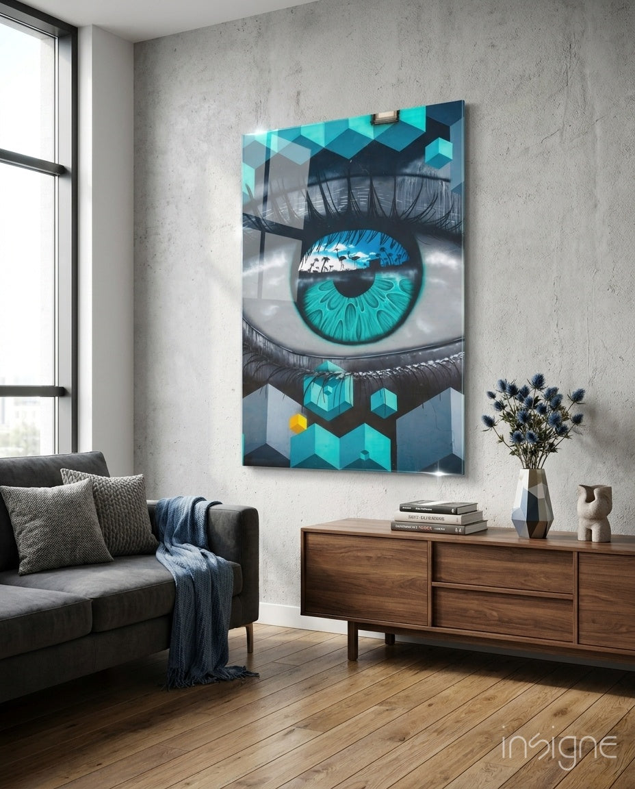 Cubist Eye glass wall art geometric