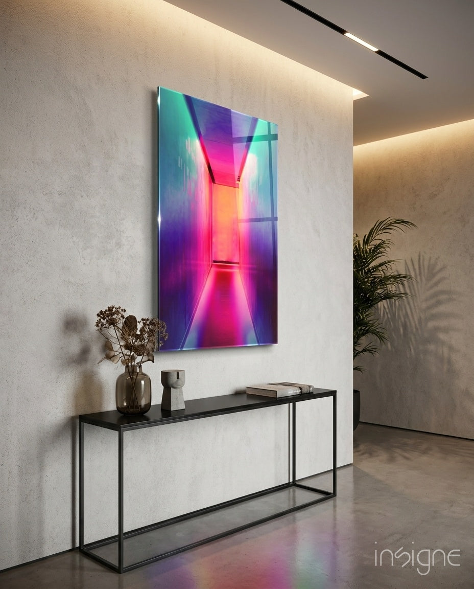 Colored Room neon digital glass wall art