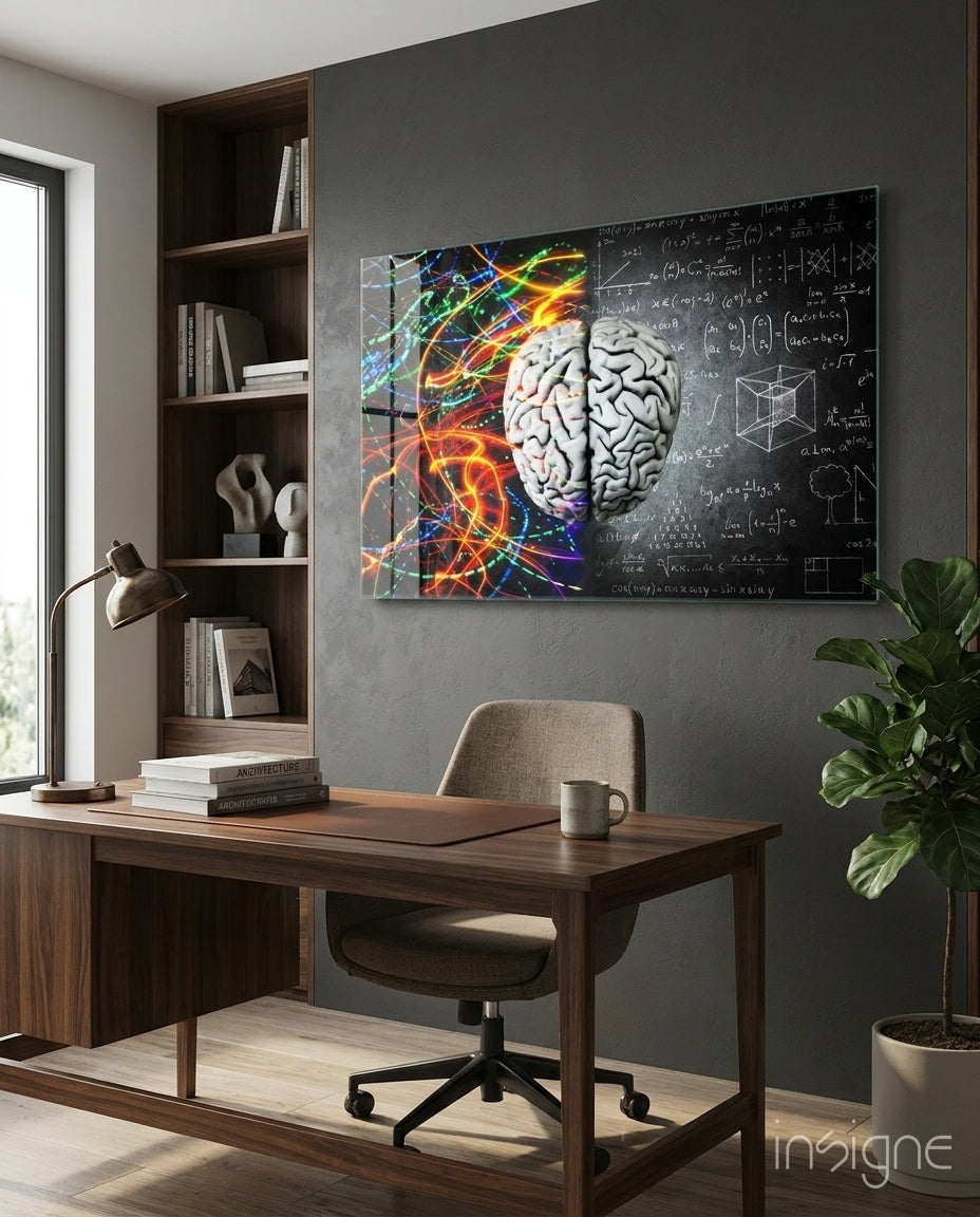 Brain Glass Wall Art - conceptual science design