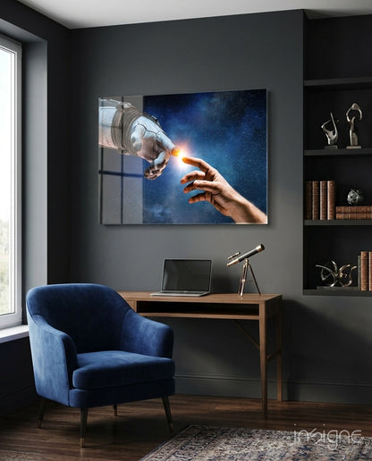 Astronaut creation glass wall art