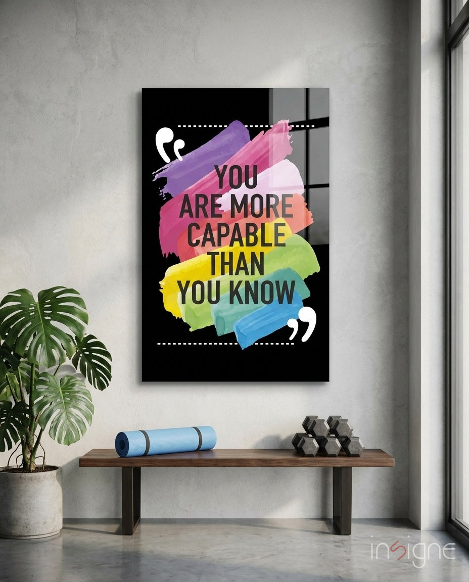You Are More Talented Than You Think glass wall art typography print