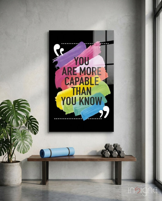 You Are More Talented Than You Think glass wall art typography print