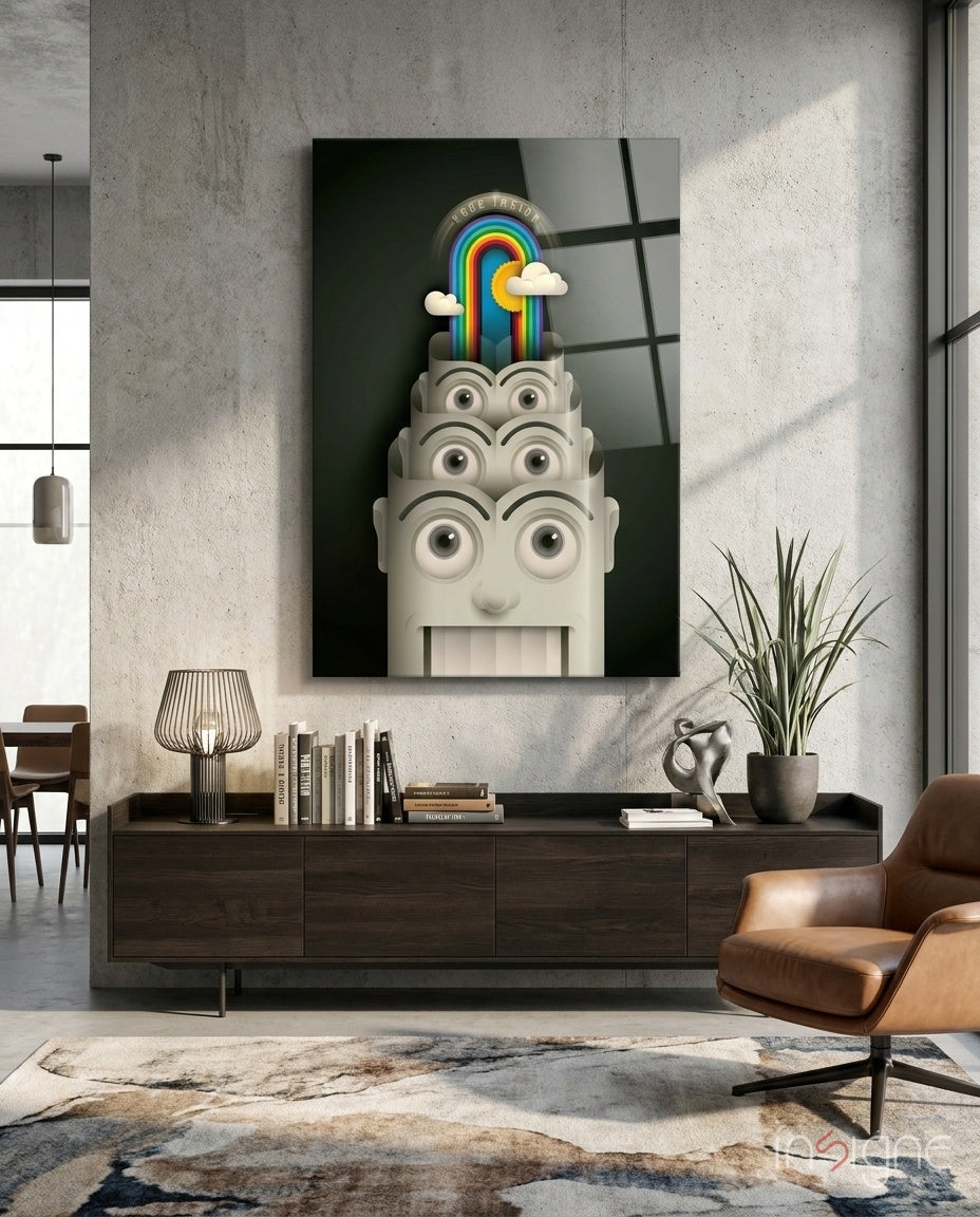 Rainbow Machine conceptual glass wall art