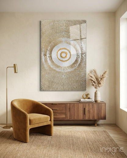 Pearl Sunburst abstract glass wall art panel