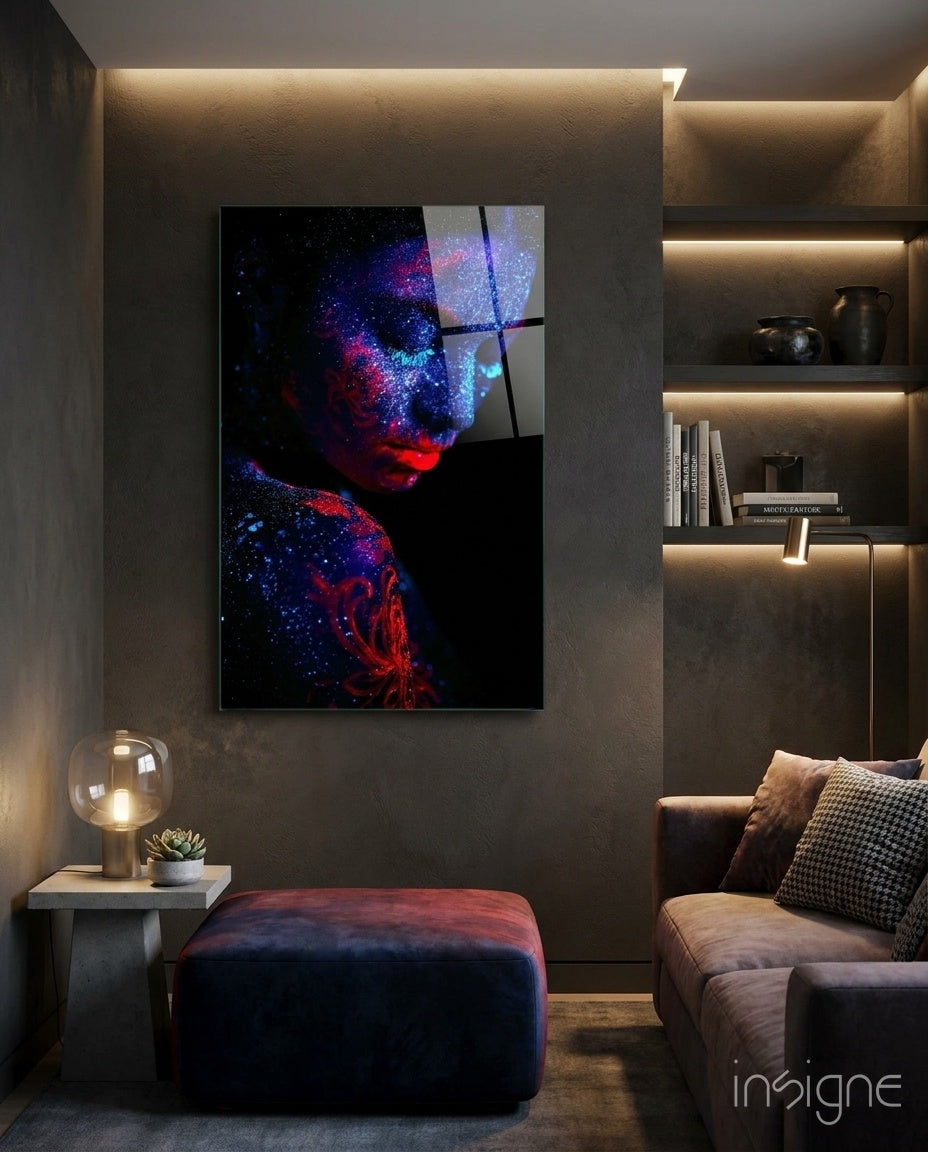 Serenity UV portrait glass wall art