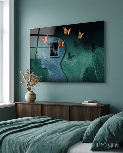 Butterfly Effect glass wall art silhouette tempered glass