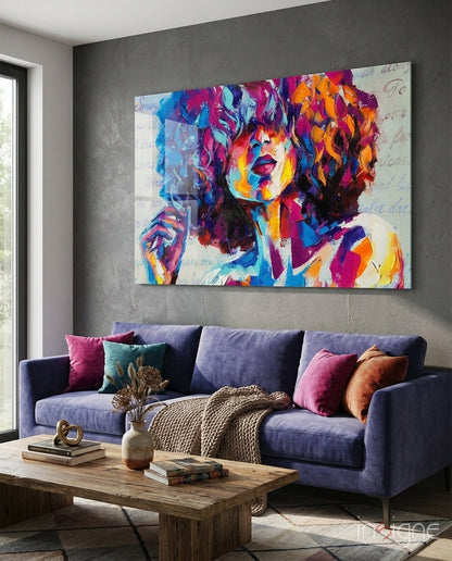 Bohemian glass wall art painterly portrait