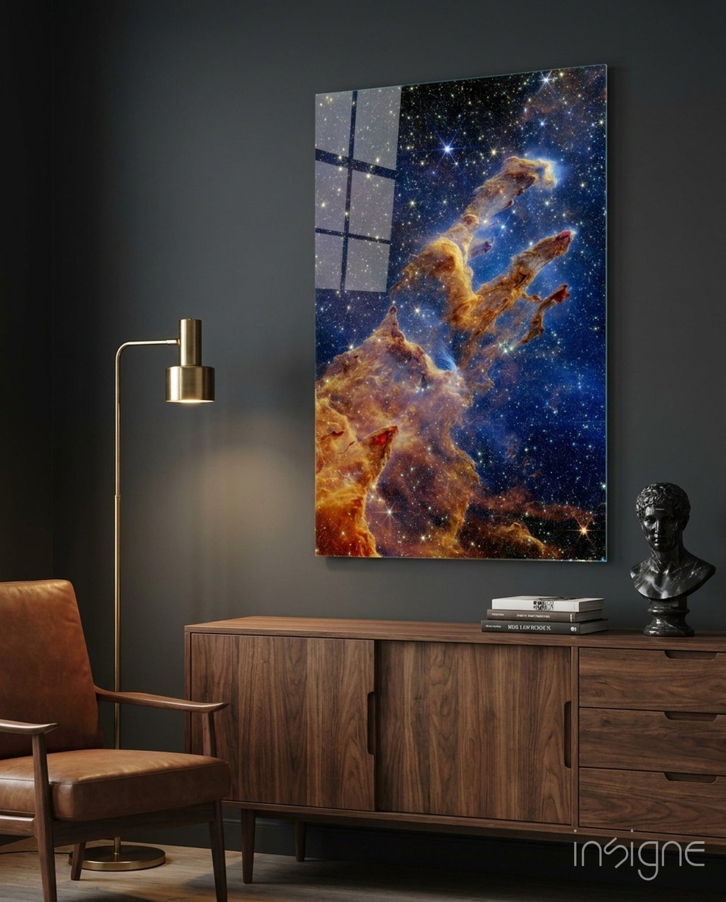 Space deep-space nebula glass wall art