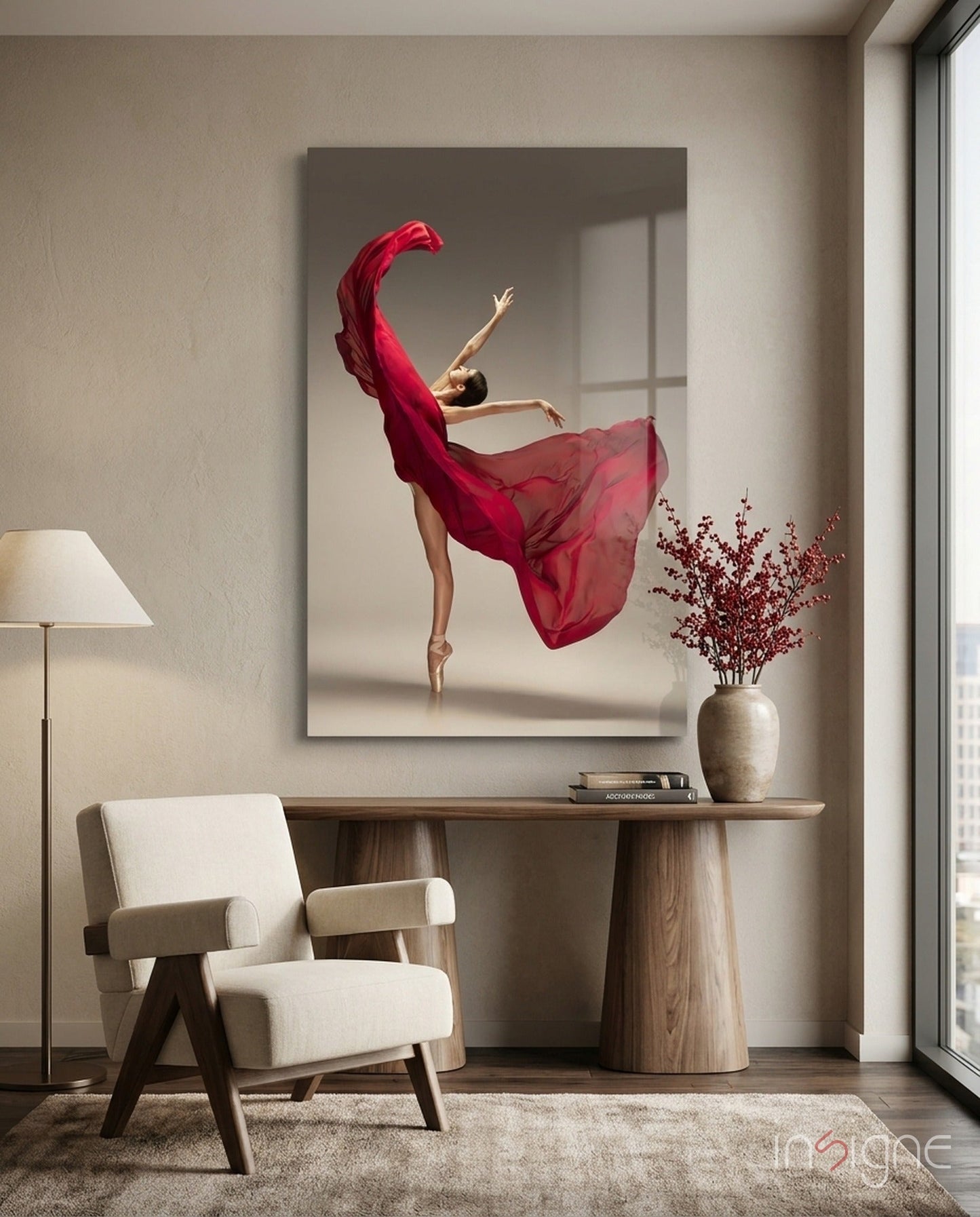 Ballerina glass wall art