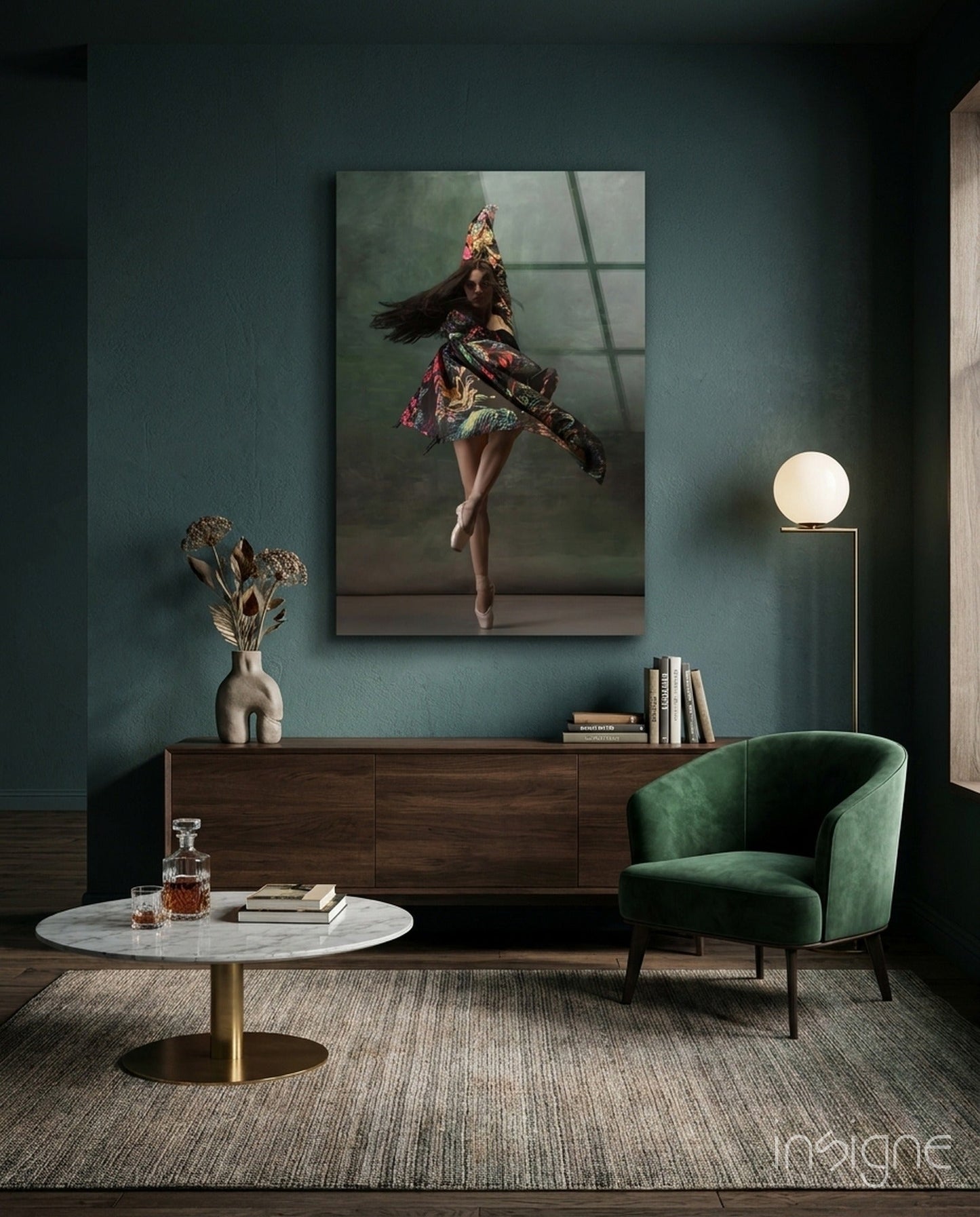 Ballerina glass wall art