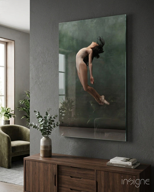 Ballerina glass wall art