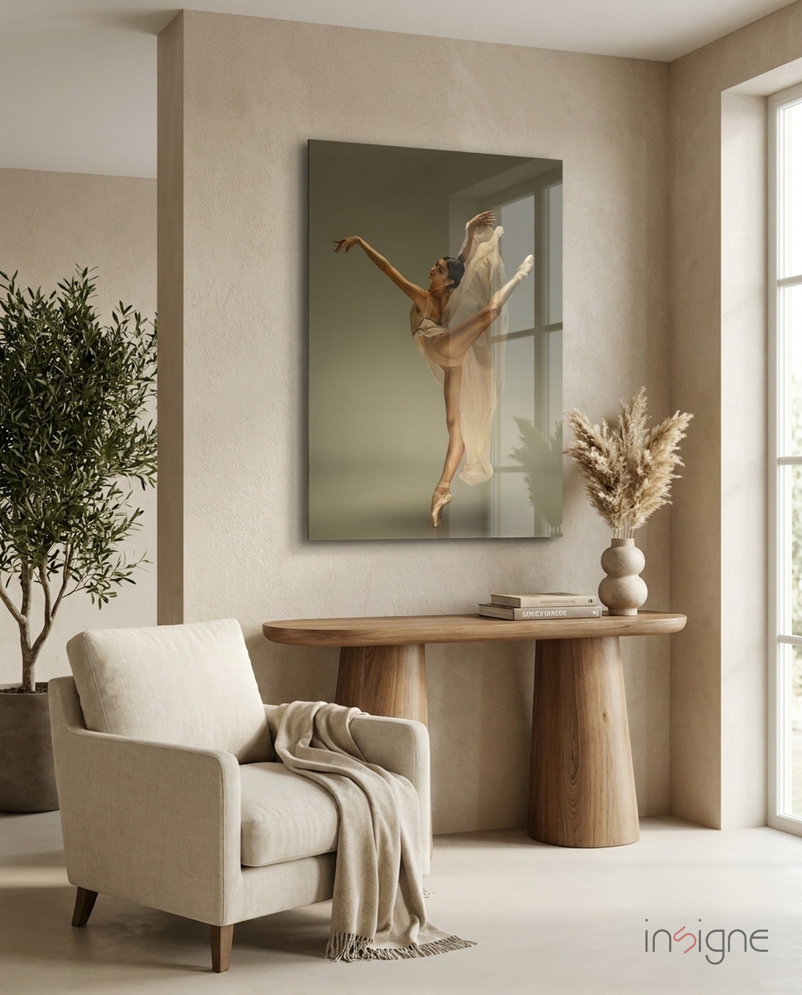 Ballerina glass wall art