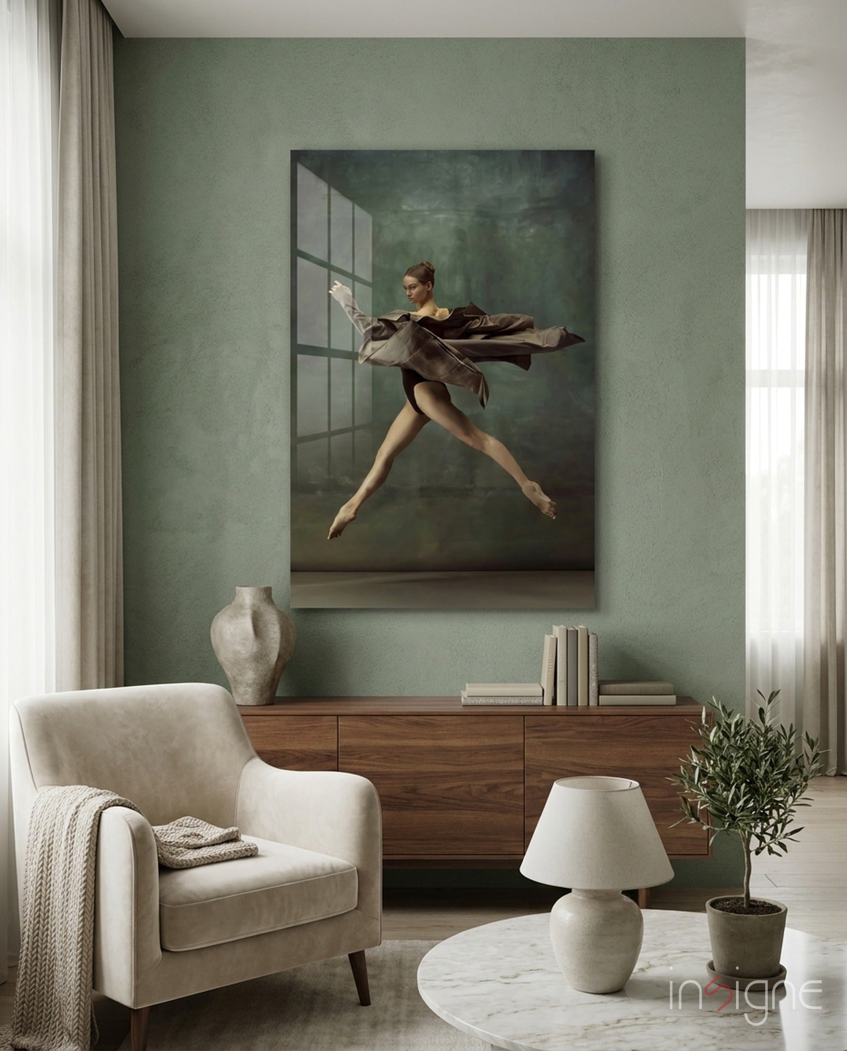 Ballerina glass wall art